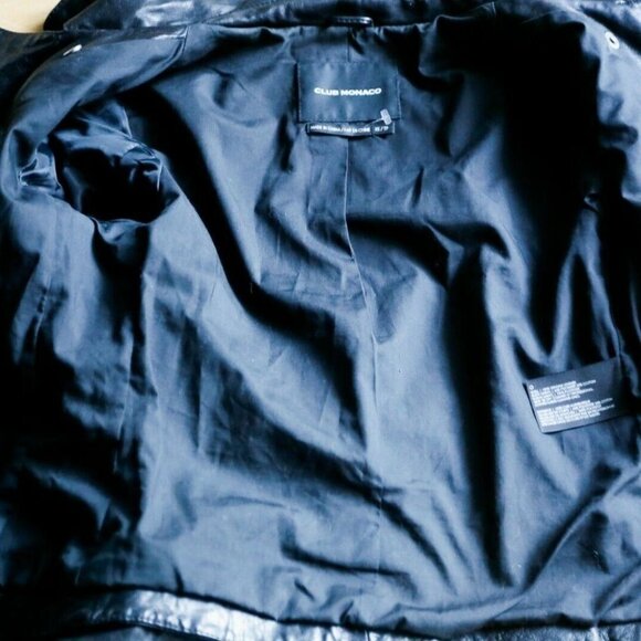 Club Monaco Classic Minimalist  Cropped Leather Jacket Xs - Picture 9 of 9
